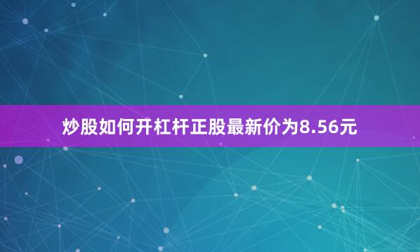 炒股如何开杠杆正股最新价为8.56元